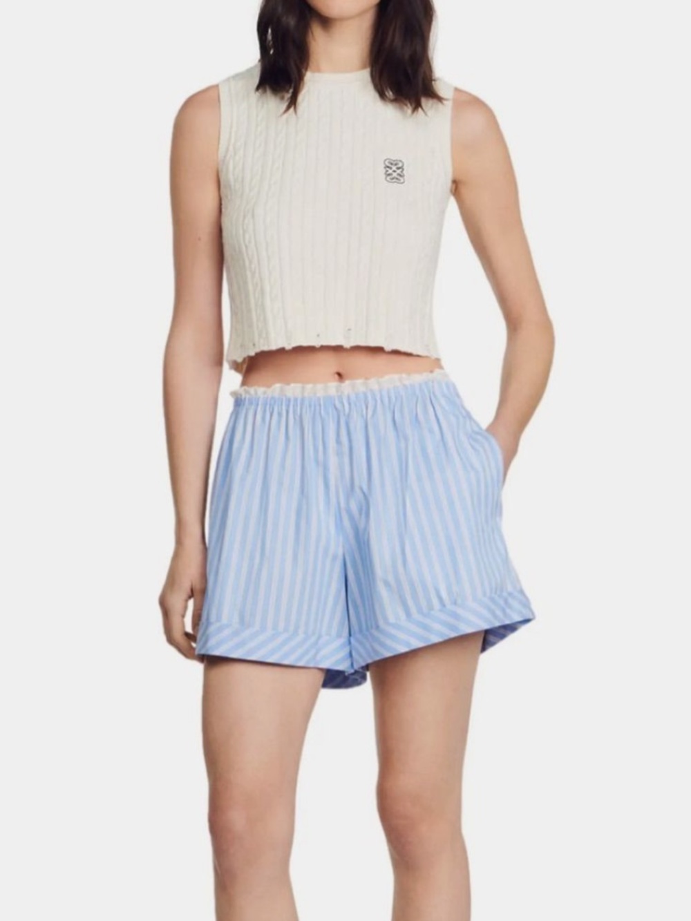 Sandro Cotton Striped Shorts size 40 EU